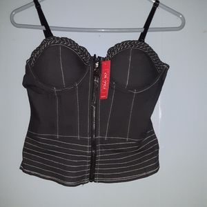 Oh yes Corcet Halter Black front Zip